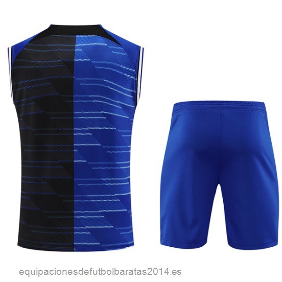 Nuevo Entrenamiento Sin Mangas Conjunto Completo Inter Milan 23/24 Azul I Negro Baratas